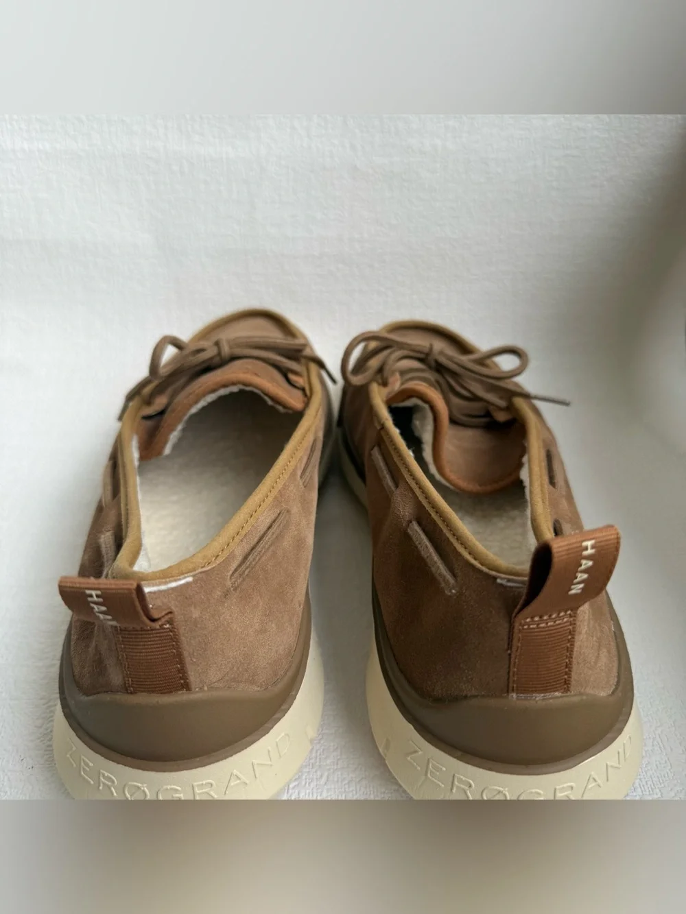 Cole Haan ZerøGrand Men’s 13 M Brown Suede Faux Fur Boat Shoes NWOT C36298